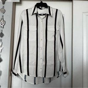 Equipment Long sleeve white and stripes size L blouse
